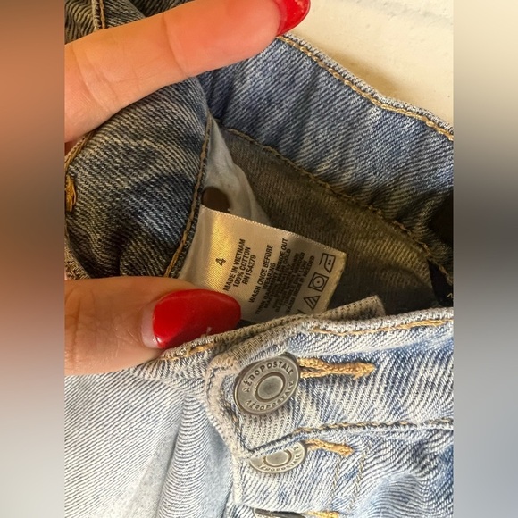 Aeropostale Blue Jean Shorts Distressed Vintage Style - Picture 5 of 5